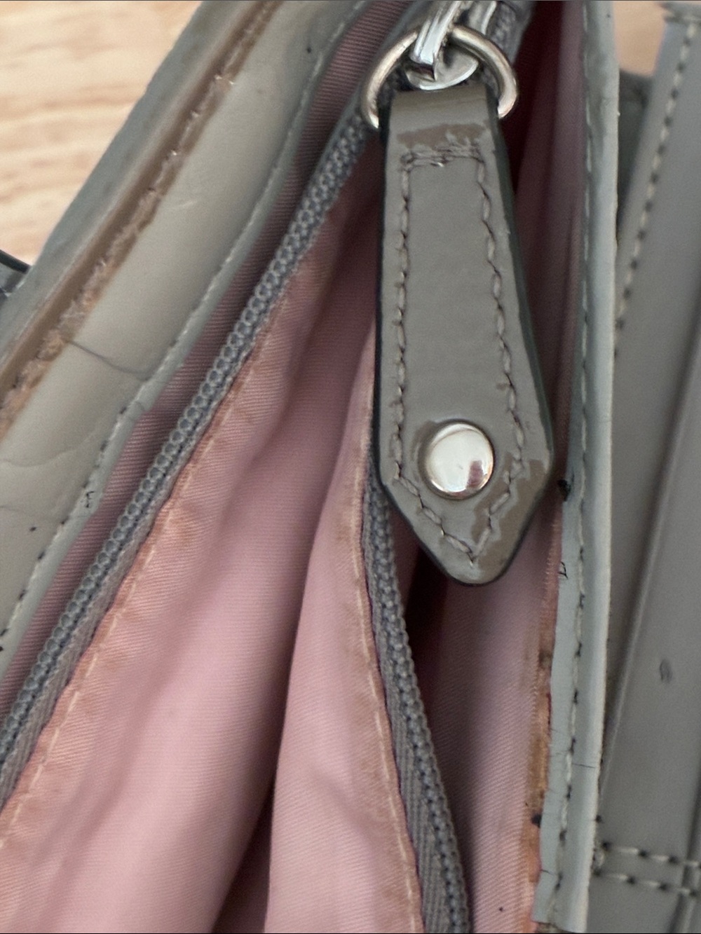 Coach Gray Signature Continental Wallet with Logo Snap - Picture 6 of 13